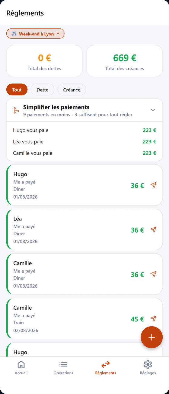 MuCash sur un téléphone