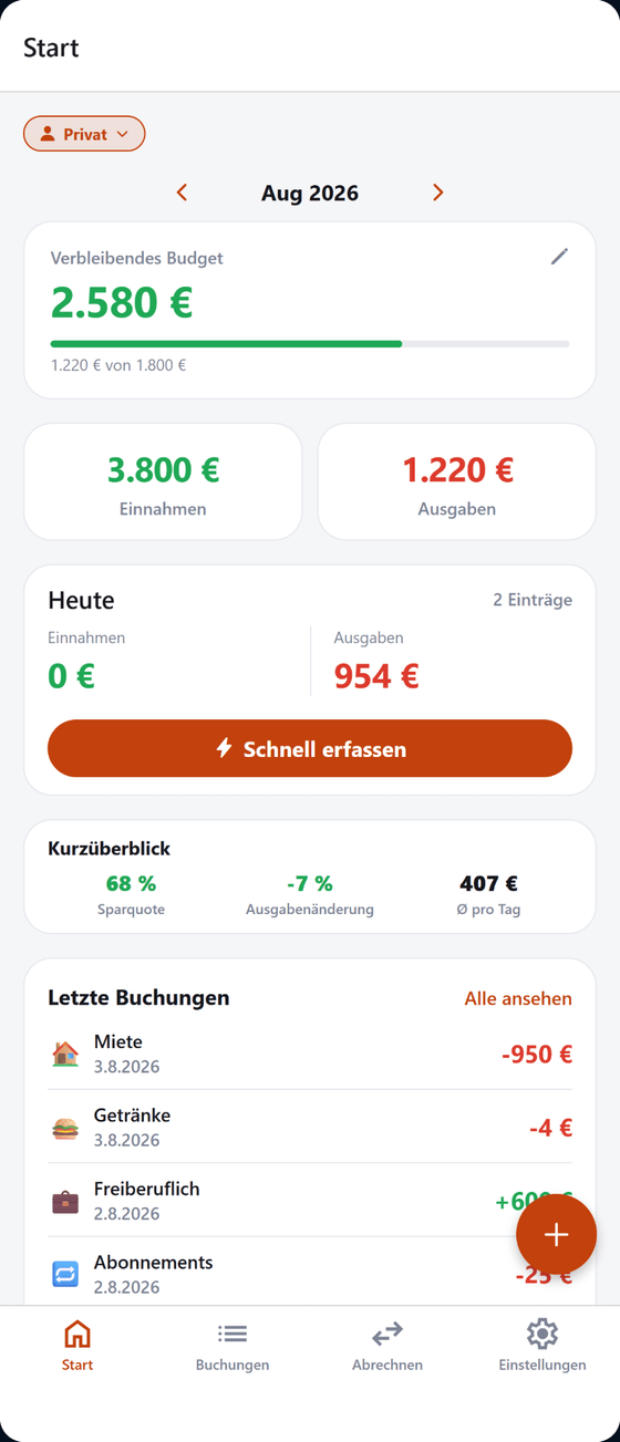MuCash auf dem Handy